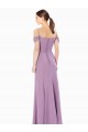 Cheap Draped Off the Shoulder Sweetheart Chiffon Bridesmaid Dress with Button Back UK
