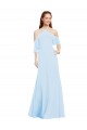 Cheap Chiffon Halter Neck Bridesmaids Dress with Flounced Neckline UK