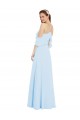 Cheap Chiffon Halter Neck Bridesmaids Dress with Flounced Neckline UK