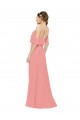 Cheap Draped Off the Shoulder Sleeves Chiffon Bridesmaid Dress UK