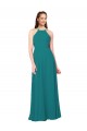 Cheap Simple Chiffon Bridesmaid Dress with High Halter Neckline UK