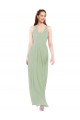 Cheap Feminine Chiffon Bridesmaid Dress with Ruching and V-Neckline UK