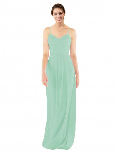Cheap Classic Long Chiffon Bridesmaid Dress with V-Neck UK