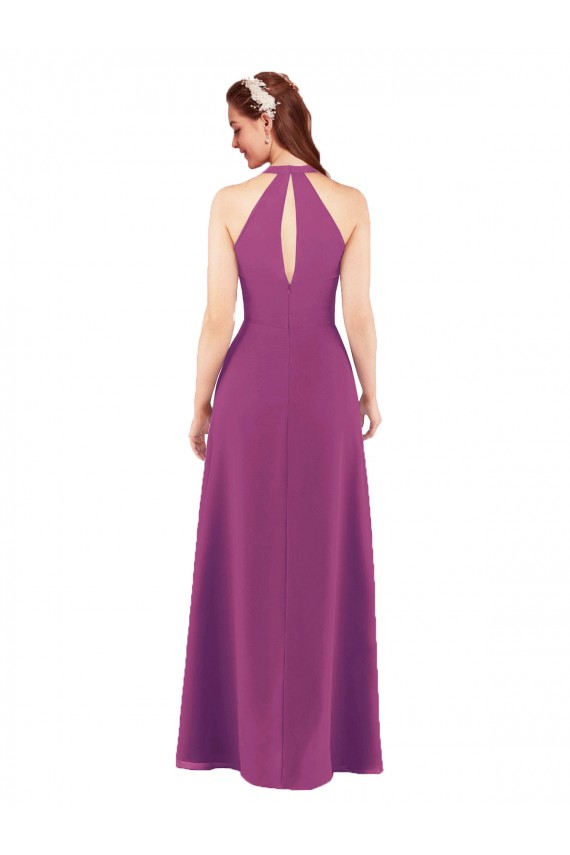 Cheap Sassy Chiffon Bridesmaid Dress with Halter Neckline UK