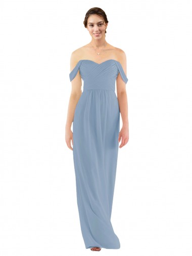 Cheap Sweetheart Neckline Chiffon Off-the-Shoulder Bridesmaid Dress UK