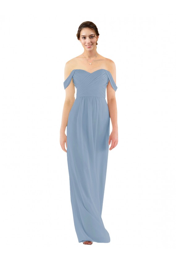 Cheap Sweetheart Neckline Chiffon Off-the-Shoulder Bridesmaid Dress UK