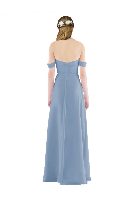 Cheap Sweetheart Neckline Chiffon Off-the-Shoulder Bridesmaid Dress UK