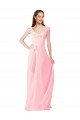 Cheap Chiffon Bridesmaids Dress with Ruffle Neckline UK