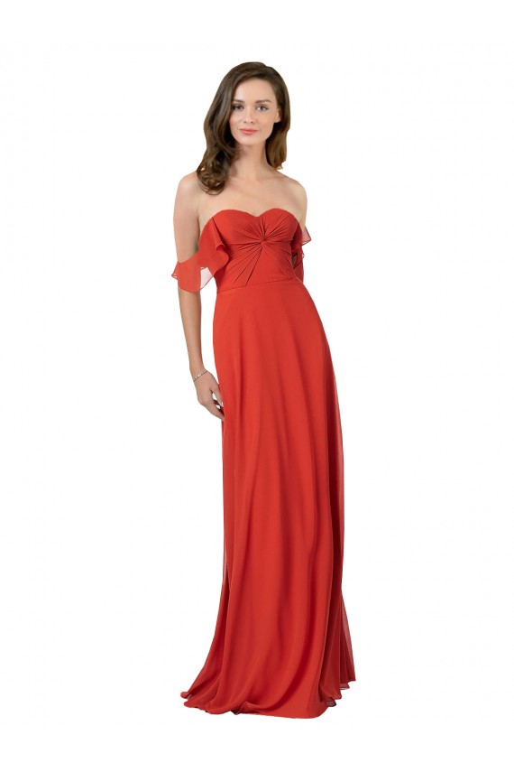 Cheap Chiffon A-Line Bridesmaid Dress with Ruched Bodice UK