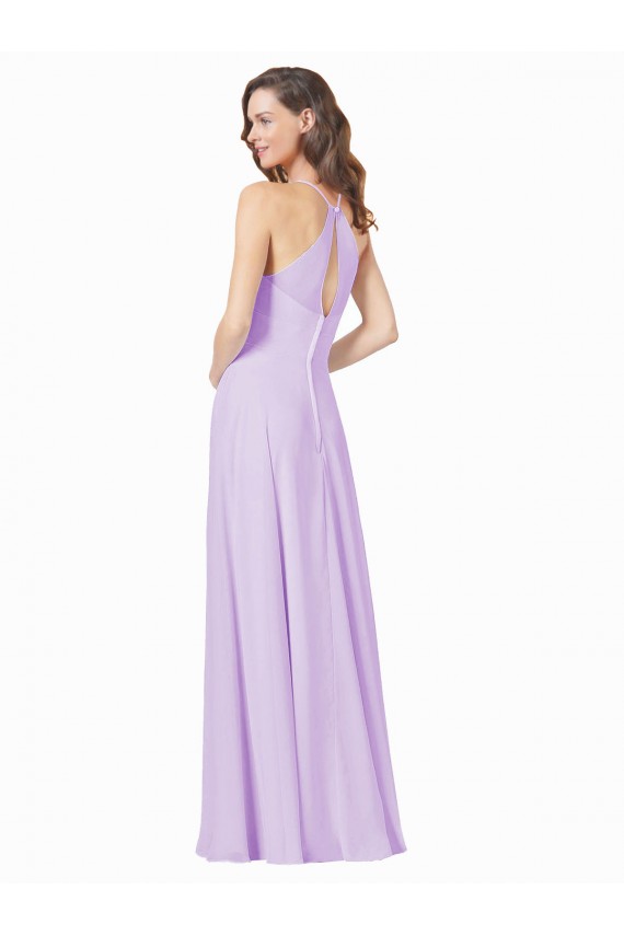 Cheap Simple Chiffon Bridesmaid Dress with Pocket UK
