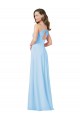 Cheap Long V-Neck Chiffon Bridesmaid Dress with Keyhole Back UK