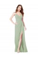 Cheap Floor Length Long Chiffon Bridesmaid Dress with Side Slit UK