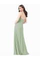 Cheap Floor Length Long Chiffon Bridesmaid Dress with Side Slit UK