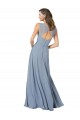 Cheap Surplice Bodice A-Line Long Chiffon Bridesmaid Dress UK