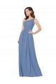 Cheap Pleated One Shoulder Chiffon Bridesmaid Dress UK