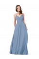 Cheap A-Line Ruched V-Neckline Chiffon Bridesmaid Dress with Pockets UK