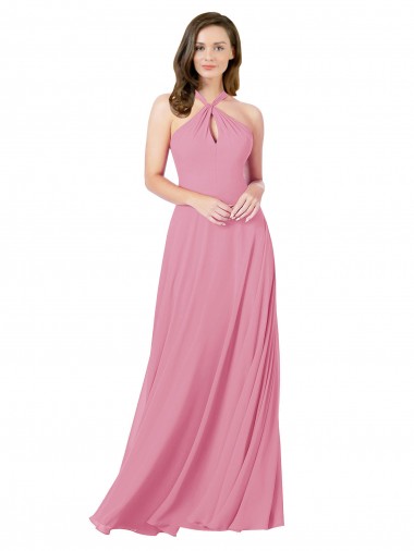 Cheap Chiffon Bridesmaid Dress / Prom Dress with Keyhole Front UK
