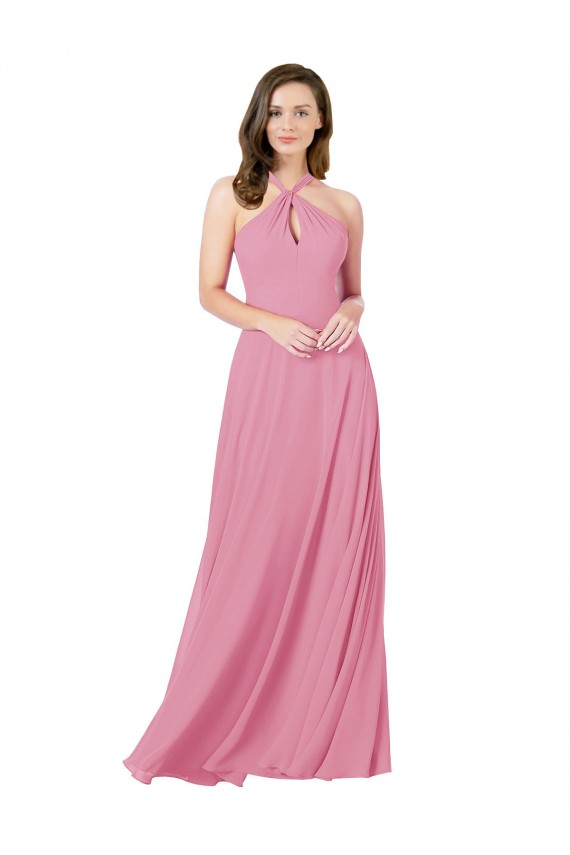 Cheap Chiffon Bridesmaid Dress / Prom Dress with Keyhole Front UK