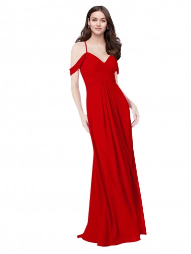 Cheap Cold Shoulder Chiffon Bridesmaid Dress UK