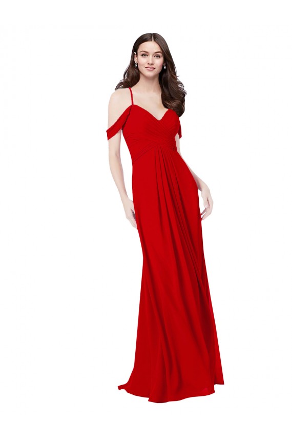 Cheap Cold Shoulder Chiffon Bridesmaid Dress UK