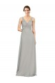 Cheap V-Neck Chiffon Bridesmaid Dress with Illusion Gathered Bodice UK