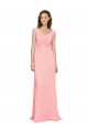 Cheap Luxe Chiffon Bridesmaid Dress with Shoulder Tip Gathered Bodice UK