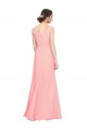 Cheap Luxe Chiffon Bridesmaid Dress with Shoulder Tip Gathered Bodice UK