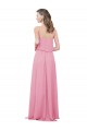 Cheap Spaghetti Strap Chiffon Bridesmaids Dress with Ruffle Overlay UK