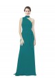Cheap One Shoulder Chiffon Bridesmaids Dress with Scarf Tie Neckline UK