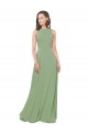 Cheap High Neck Chiffon Bridesmaids Dress with Low Cowl Back UK