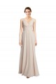 Cheap Long V-Neck Chiffon Bridesmaids Dress with Double Straps UK