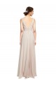 Cheap Long V-Neck Chiffon Bridesmaids Dress with Double Straps UK