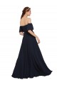 Cheap Off the Shoulder Floaty Sleeves Chiffon Bridesmaid Dress / Prom Dress with High Slit UK