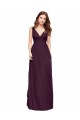 Cheap Plunging V-Neckline Long Chiffon Bridesmaid Dress with Deep V-Back UK