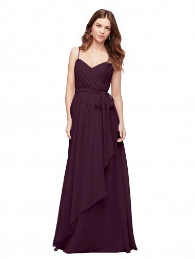 Cheap Wrapped Sweetheart Neckline Long Chiffon Bridesmaid Dress  UK