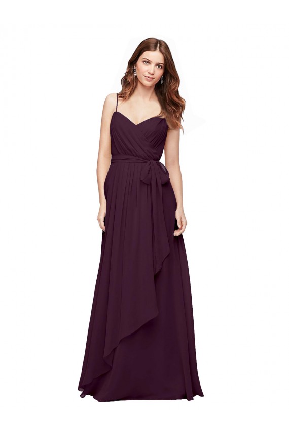 Cheap Wrapped Sweetheart Neckline Long Chiffon Bridesmaid Dress  UK