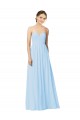 Cheap Full Length Chiffon Bridesmaid Dress with Deep Sweetheat and Shirred Bodice UK