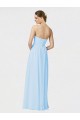 Cheap Full Length Chiffon Bridesmaid Dress with Deep Sweetheat and Shirred Bodice UK