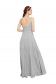 Cheap Squre Necked Long Chiffon Bridesmaid Dress with Front Slit UK