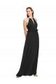 Cheap Halter Neck Front Keyhole Chiffon Bridesmaid Dress with Shirred Waist UK