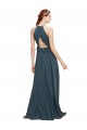 Cheap Halter Neck Front Keyhole Chiffon Bridesmaid Dress with Shirred Waist UK