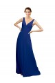 Cheap V-Neck Sheath Chiffon Bridesmaid Dress with V-Back UK