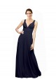 Cheap Open Back Long Chiffon Bridesmaid Dress with Plunging V-Neck Bodice UK