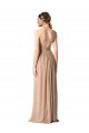 Cheap Halter V-Neck A-Line Chiffon Bridesmaid Dress with Shirred Skirt UK