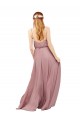 Cheap Long Chiffon Bridesmaid Dress with Spaghetti Strap Bodice UK