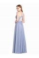 Cheap Ruched Criss Over Bodice Chiffon Bridesmaid Dress with Lace Open Back UK