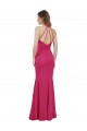 Cheap Slim A-Line Long Chiffon Bridesmaid Dress with Strappy Back UK