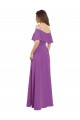 Cheap Draped Off The Shoulder Chiffon Bridesmaid Dress with Spaghetti Straps and Ruffled Neckline UK