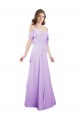 Cheap Chiffon Bridesmaid Dress with Draped Sweetheart Bodice and Off The Shoulder Flounces UK