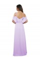 Cheap Chiffon Bridesmaid Dress with Draped Sweetheart Bodice and Off The Shoulder Flounces UK